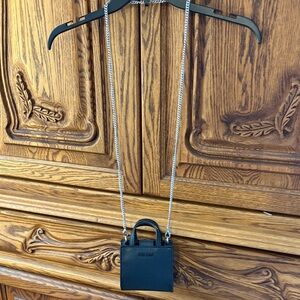 Michael Kors Black Mini Bag with Silver Chain